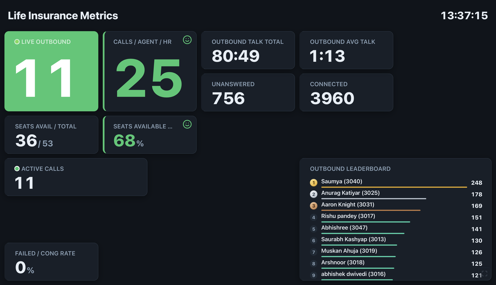 X-Live wall board in dark theme